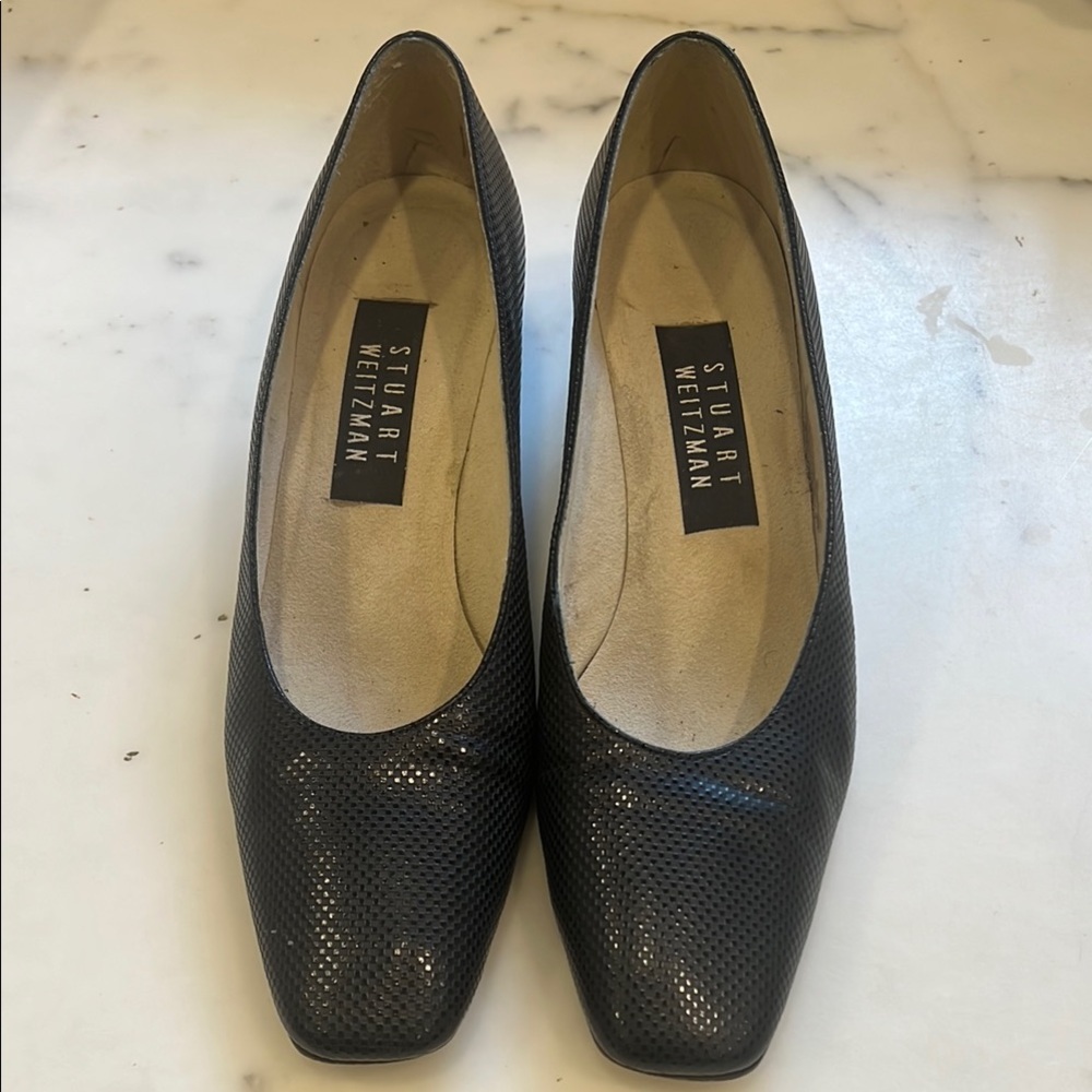 Stuart Weitzman Navy Leather Heels